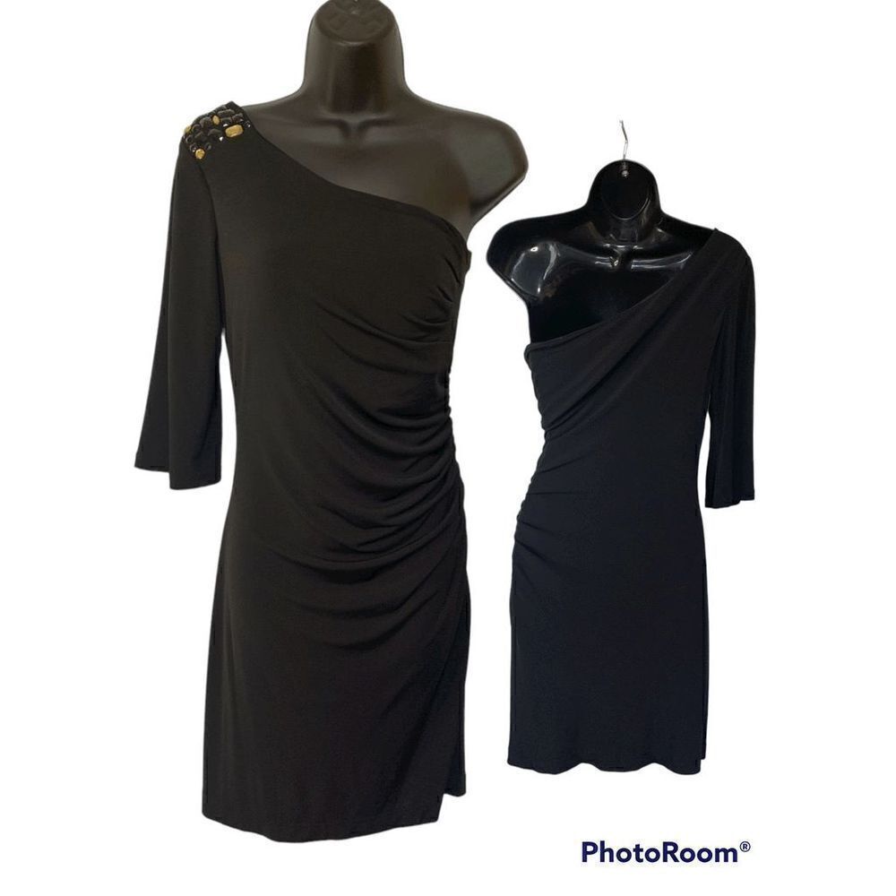 Sequin Hearts Single Shoulder Fitted Midi Dress